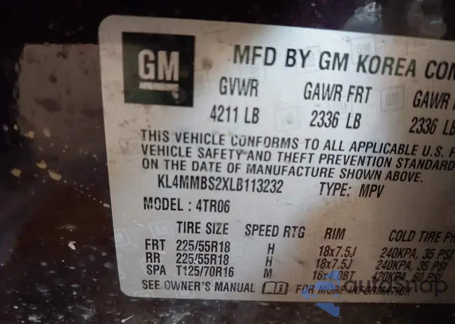 KL4MMBS2XLB113232: 42646490