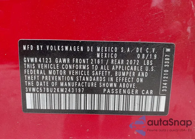 3VWC57BU2KM243197: 42646558