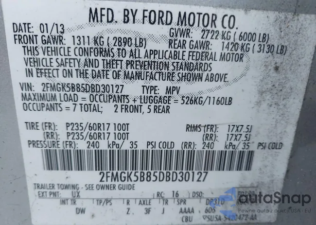 2FMGK5B85DBD30127: 42646727