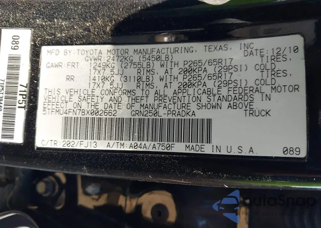 5TFMU4FN7BX002662: 42646834