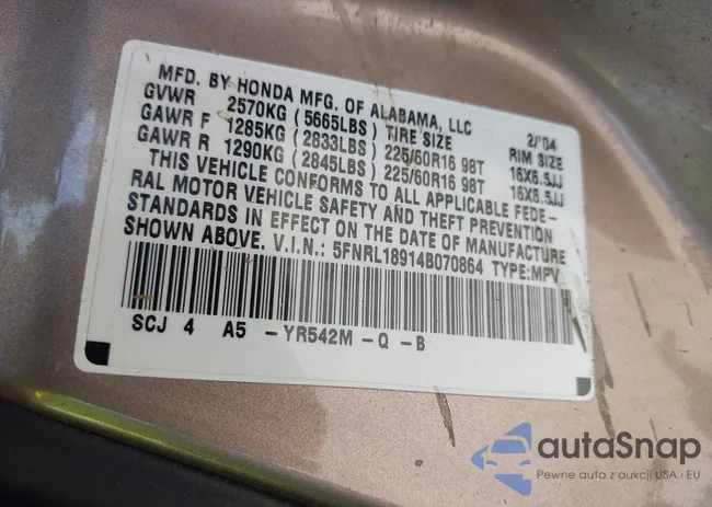 5FNRL18914B070864: 42646838