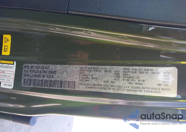 1C4RJXU61RW173502: 42645950