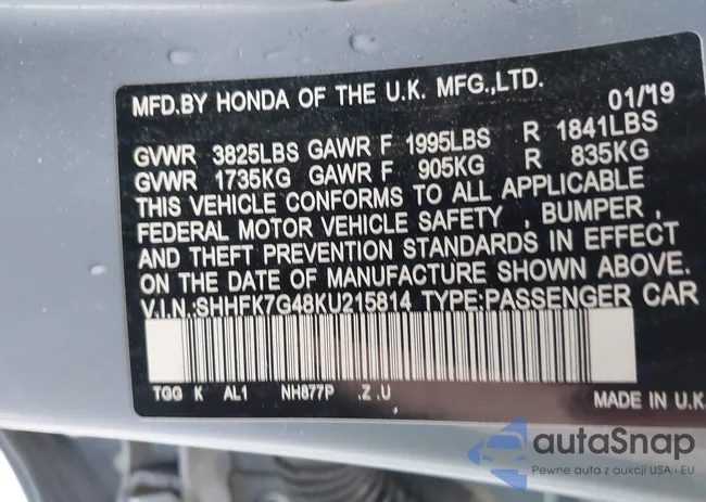 SHHFK7G48KU215814: 42646059