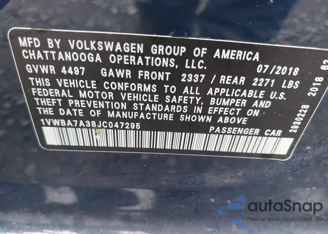 1VWBA7A38JC047295: 42646086