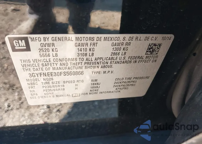 3GYFNEE30FS560866: 42646089