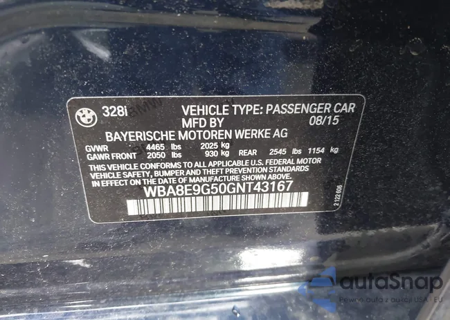 WBA8E9G50GNT43167: 42646171