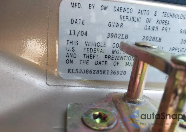 KL5JJ86Z85K136920: 42647385