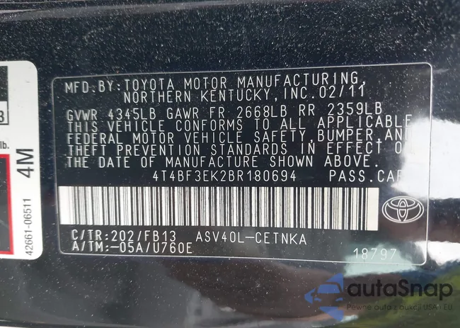 4T4BF3EK2BR180694: 42647436