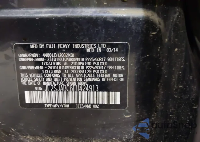 JF2SJABC6FH424913: 42647458