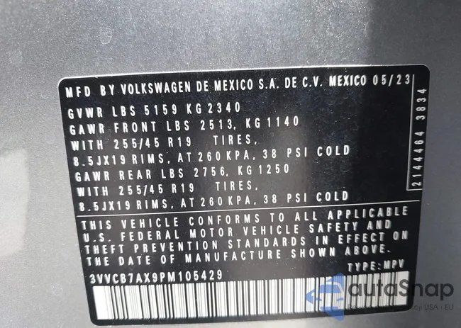 3VVCB7AX9PM105429: 42647552