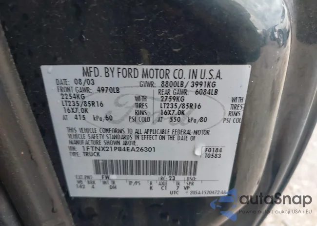 1FTNX21P84EA26301: 42647558