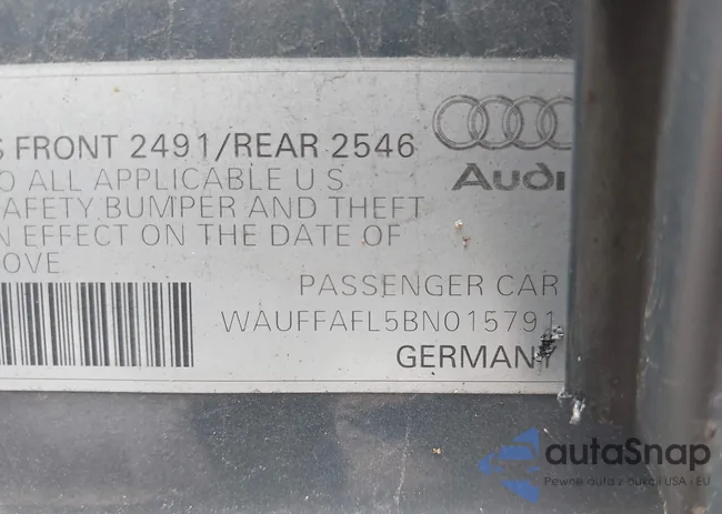 WAUFFAFL5BN015791: 42647571