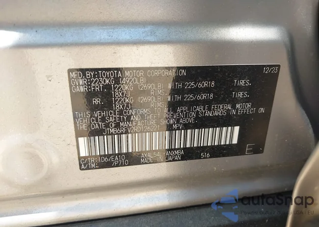 JTMB6RFV2RD126221: 42647585