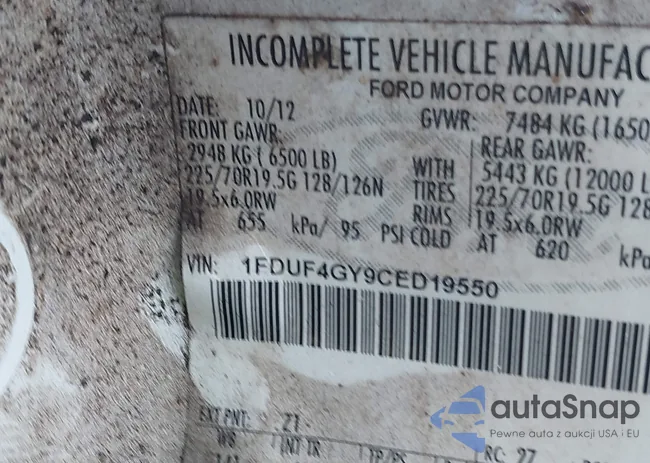 1FDUF4GY9CED19550: 42647689