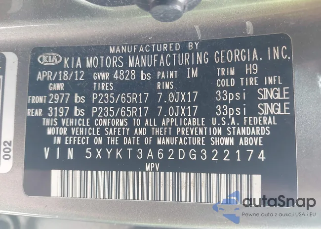 5XYKT3A62DG322174: 42647736