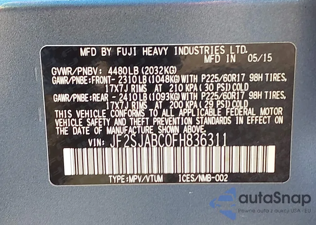 JF2SJABC0FH836311: 42647768