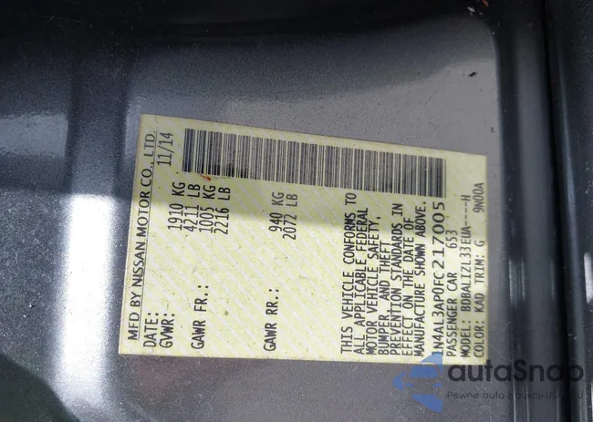 1N4AL3AP0FC217005: 42647840