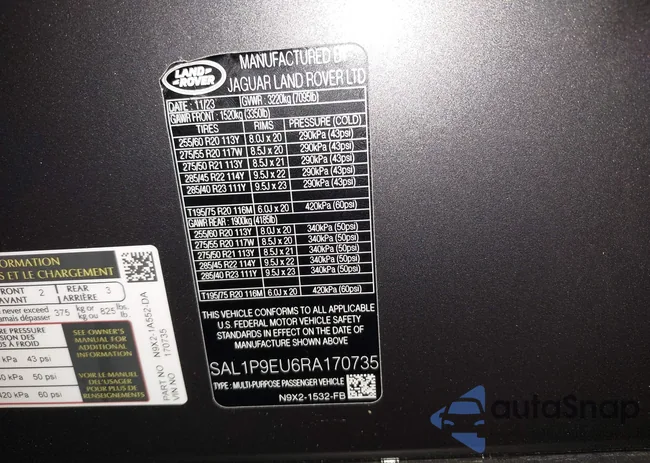 SAL1P9EU6RA170735: 42647850