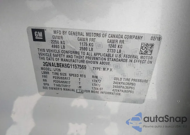 2GNALBEK6G1157569: 42647920