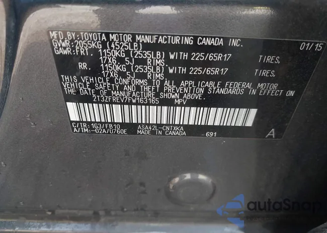 2T3ZFREV7FW163165: 42647059