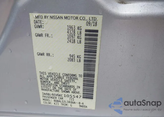 1N4BL4EV6KC105547: 42647176