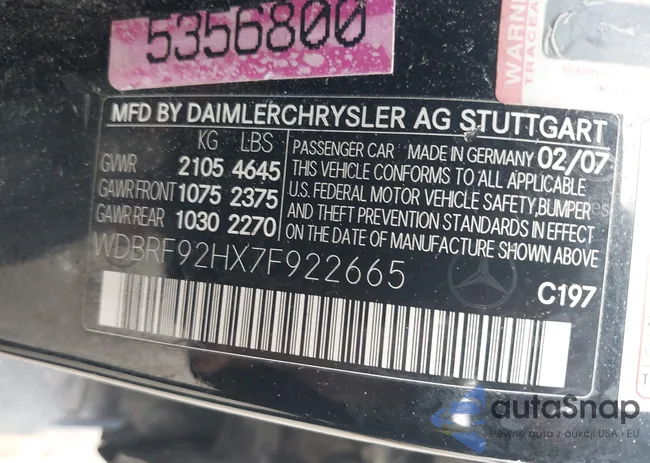 WDBRF92HX7F922665: 42647191