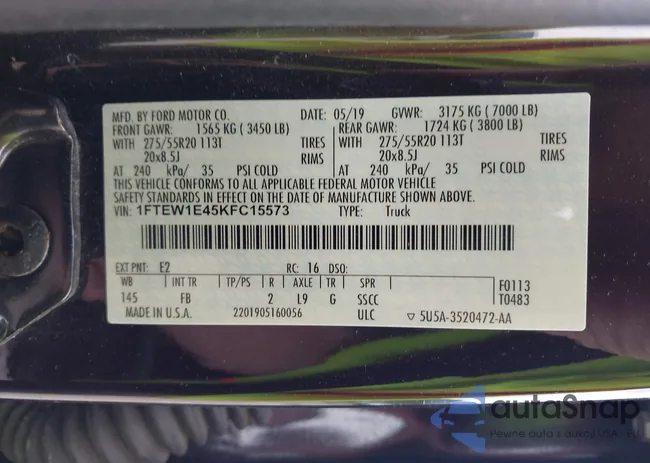 1FTEW1E45KFC15573: 42647234