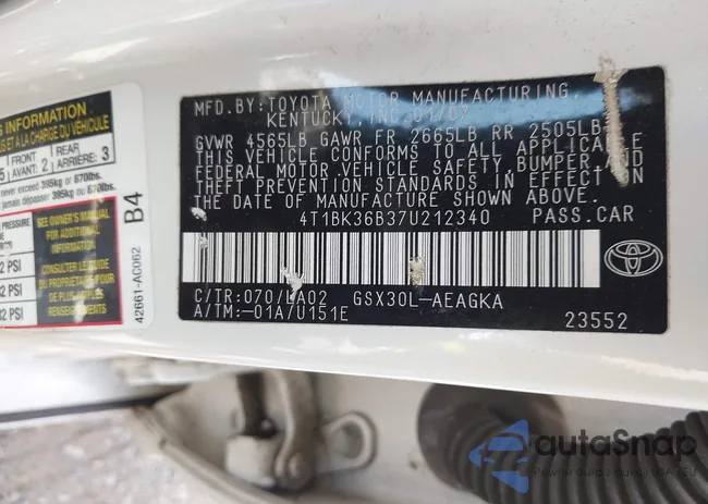 4T1BK36B37U212340: 42647238