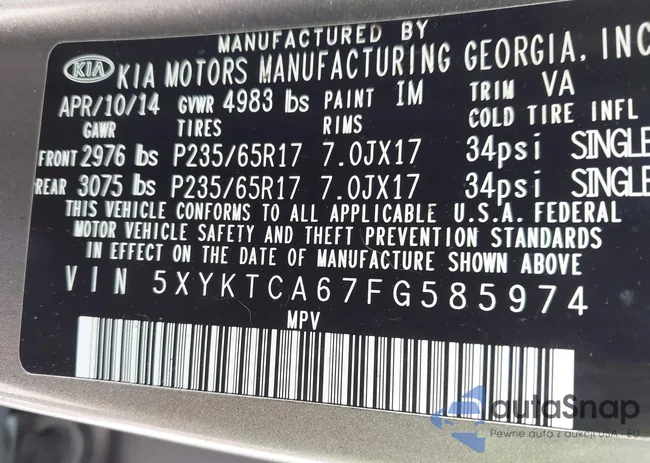 5XYKTCA67FG585974: 42648014