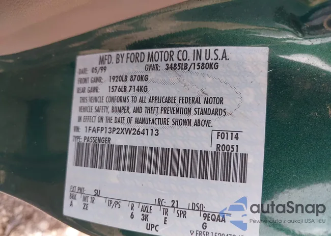 1FAFP13P2XW264113: 42648045