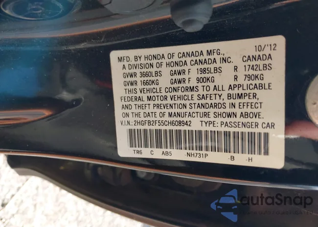 2HGFB2F55CH608942: 42648135