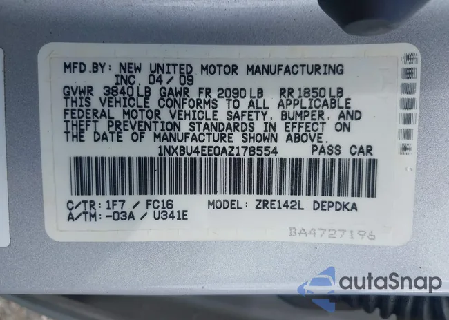 1NXBU4EE0AZ178554: 42648154