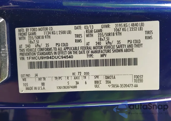 1FMCU9H94DUC94540: 42649595