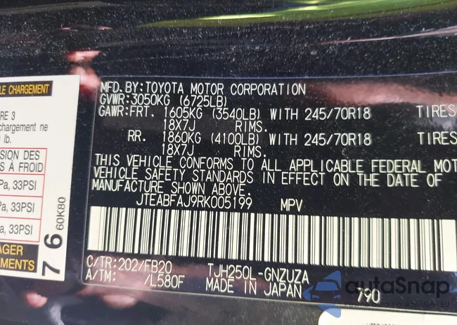 JTEABFAJ9RK005199: 42649647