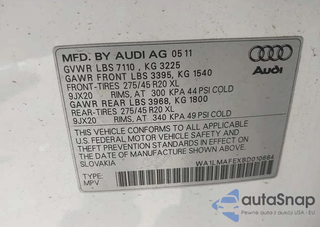 WA1LMAFEXBD010664: 42649929