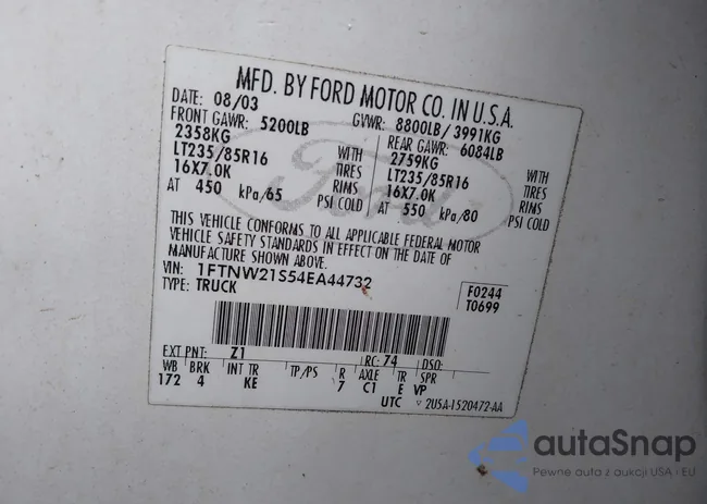 1FTNW21S54EA44732: 42649045