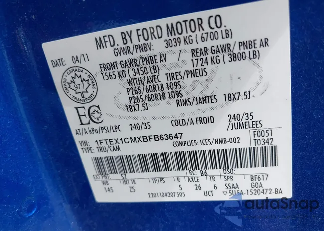 1FTEX1CMXBFB63647: 42649211