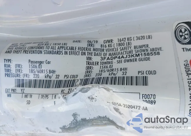 3FADP4AJ3KM158558: 42649287