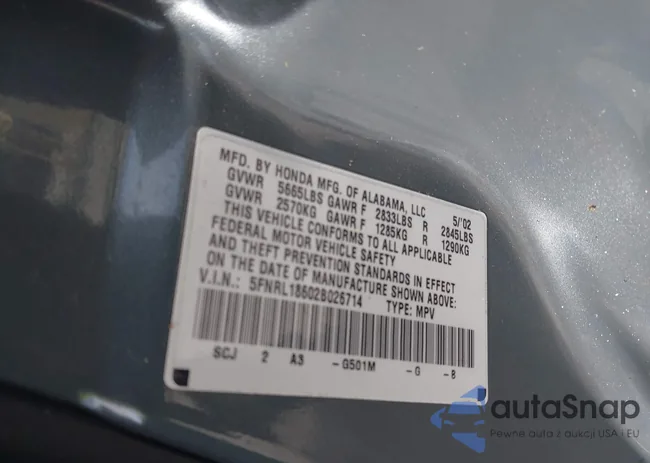 5FNRL186O2BO26714: 42649331