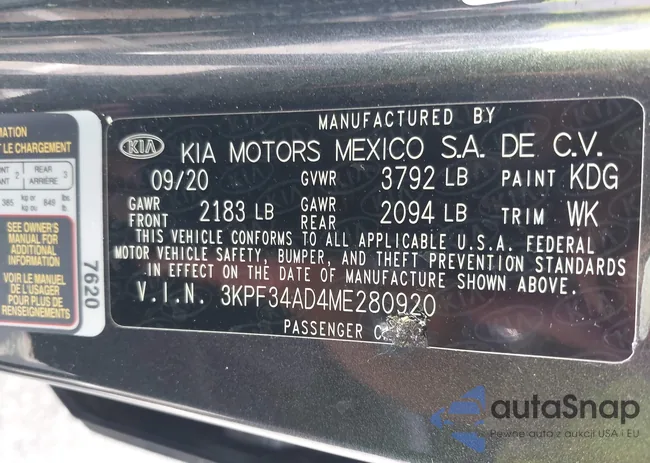 3KPF34AD4ME280920: 42650401