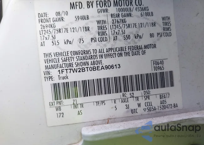 1FT7W2BT0BEA90613: 42650459