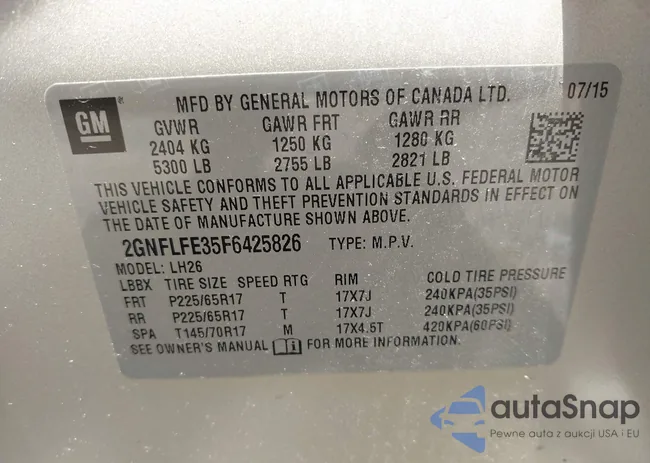 2GNFLFE35F6425826: 42650462