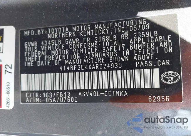 4T4BF3EKXAR024935: 42650470