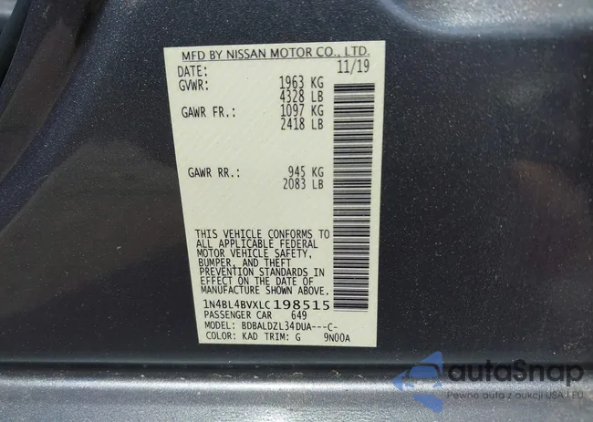 1N4BL4BVXLC198515: 42650494