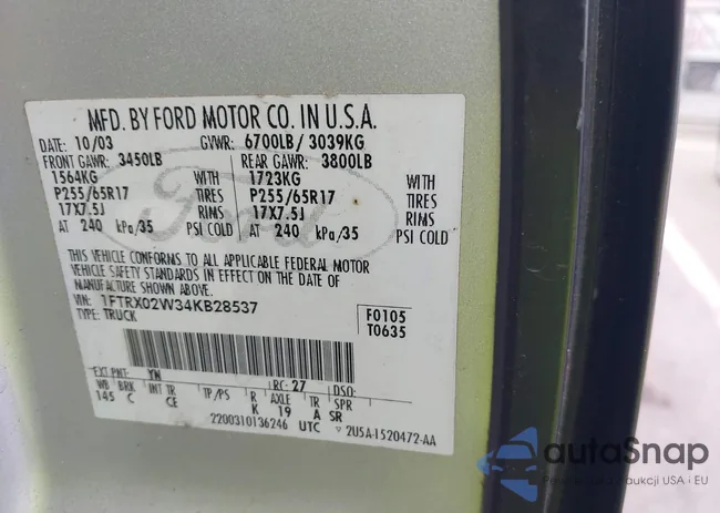 1FTRX02W34KB28537: 42650655