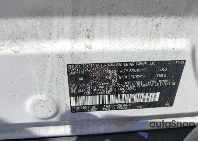 2T3F1RFV3MW239218: 42650682