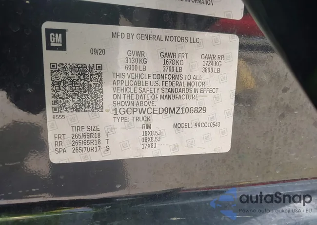 1GCPWCED9MZ106829: 42650906