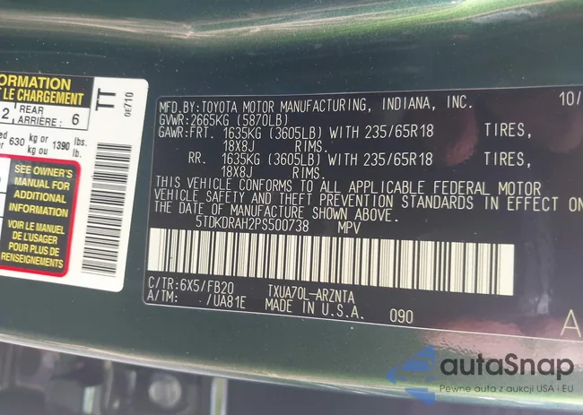 5TDKDRAH2PS500738: 42650930