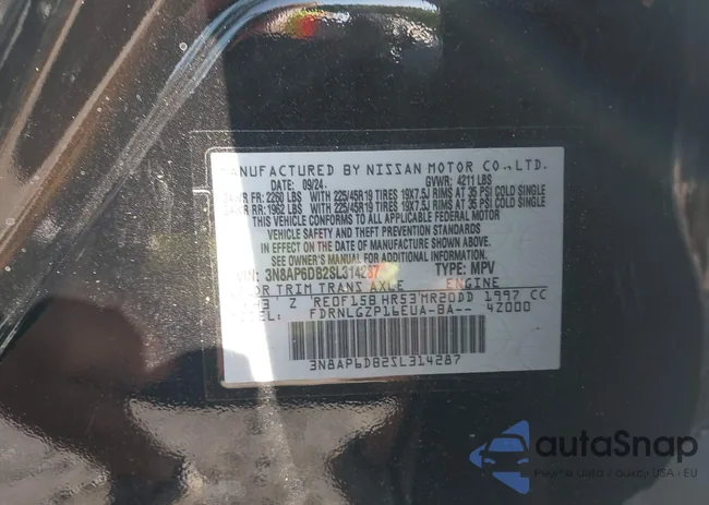 3N8AP6DB2SL314287: 42650048