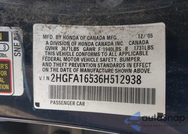 2HGFA16536H512938: 42650167